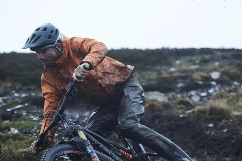 Madison DTE 3-Layer Men's Waterproof Jacket in Mango Orange-2